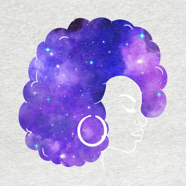 Natural Hair Women with Afro Galaxy by SusanaDesigns